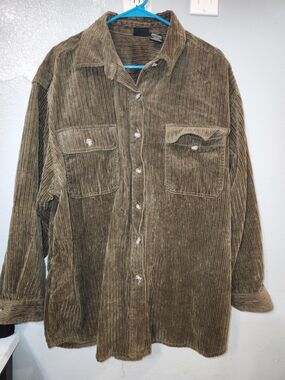 Route 66 Olive Corduroy Shirt Jacket